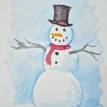Watercolor Snowman